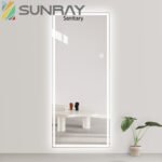 Dressing Mirror Non Chamfered with Lights Sandblasted Bathroom Mirror - Image 5