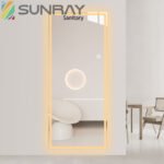 Dressing Mirror Non Chamfered with Lights Sandblasted Bathroom Mirror - Image 2