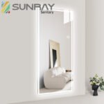 Dressing Mirror Non Chamfered with Lights Sandblasted Bathroom Mirror - Image 3