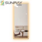 Dressing Mirror Non Chamfered with Lights Sandblasted Bathroom Mirror - Image 4