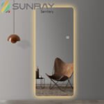 Dressing Mirror with Lights Nonblasted Chamfered Bathroom Mirror - Image 5