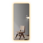 Dressing Mirror with Lights Nonblasted Chamfered Bathroom Mirror - Image 4