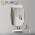 Large Round Corner Frameless Bathroom Mirror - Image 4