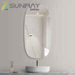 Large Round Corner Frameless Bathroom Mirror
