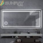 Magnifying glass style bathroom mirror with frame