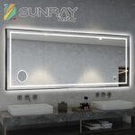Magnifying glass style bathroom mirror with frame - Image 3