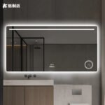 Magnifying glass style bathroom mirror without frame