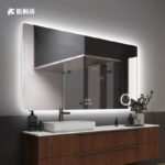 Magnifying glass style bathroom mirror without frame - Image 4
