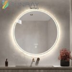Round Mirror Sandblasted Bathroom Mirror - Image 4