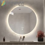 Round Non-blasted Bathroom Mirror with Lights