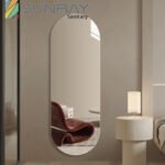 Track-shaped ordinary bathroom mirror