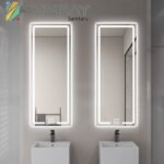Sandblasted square vertical bathroom mirror - Image 2