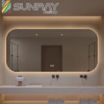 Square bathroom mirror with large rounded corners and without sandblasting - Image 2