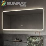 Square bathroom mirror without sand - blasting, with hand - swept induction and outer sand - blasting - Image 5